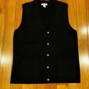 Women's Vintage 90s The TOG Shop Black 100% Acrylic Cable Knit Sweater Vest sz M